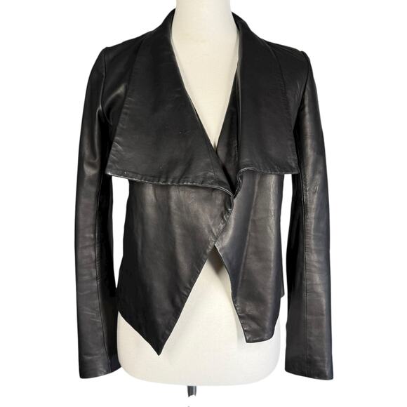 Theory Black Lamb Leather Open Front Jacket XS - Picture 1 of 13